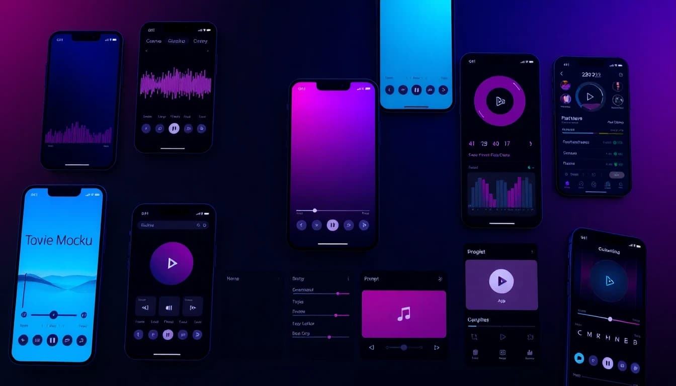 BeatBot AI Music Generator app — phone mockup, waveform cards, AI song previews, and beat maker visuals